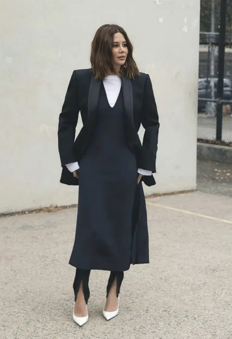 Release 05 Cap Sleeve Silk V Neck Dress Black Size XL A