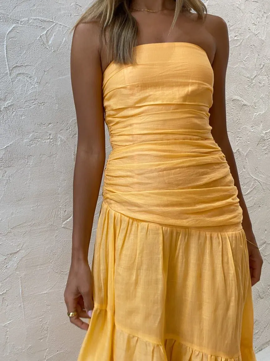 open lace back dress Sunset Ombre Maxi Dress Orange S