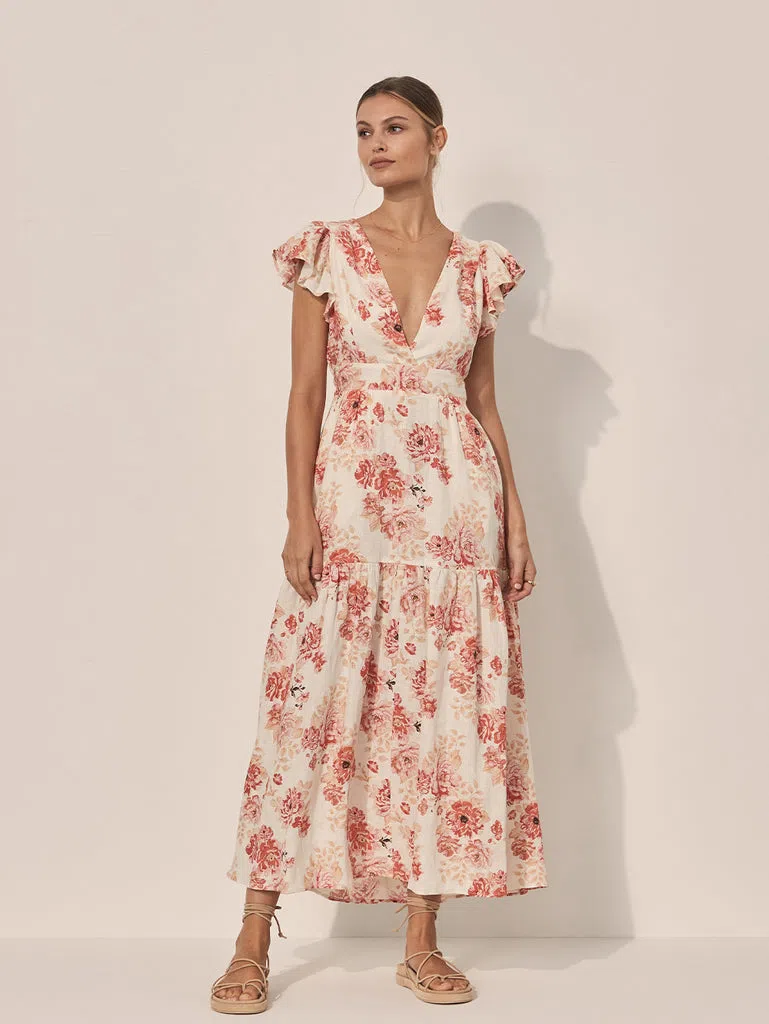 Kivari Florence Ruffle Maxi Dress Floral Size 6 | The Volte
