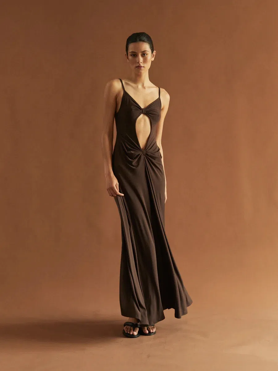 One Mile Sammy Dress Brown Size 8 | The Volte
