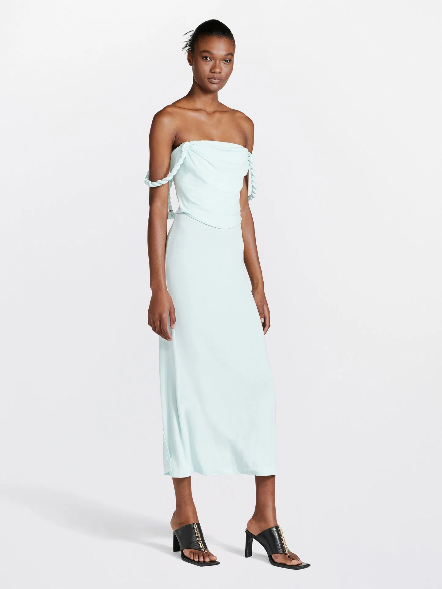 Dion Lee Rope Drape Dress in Clear Blue Size 8 The Volte