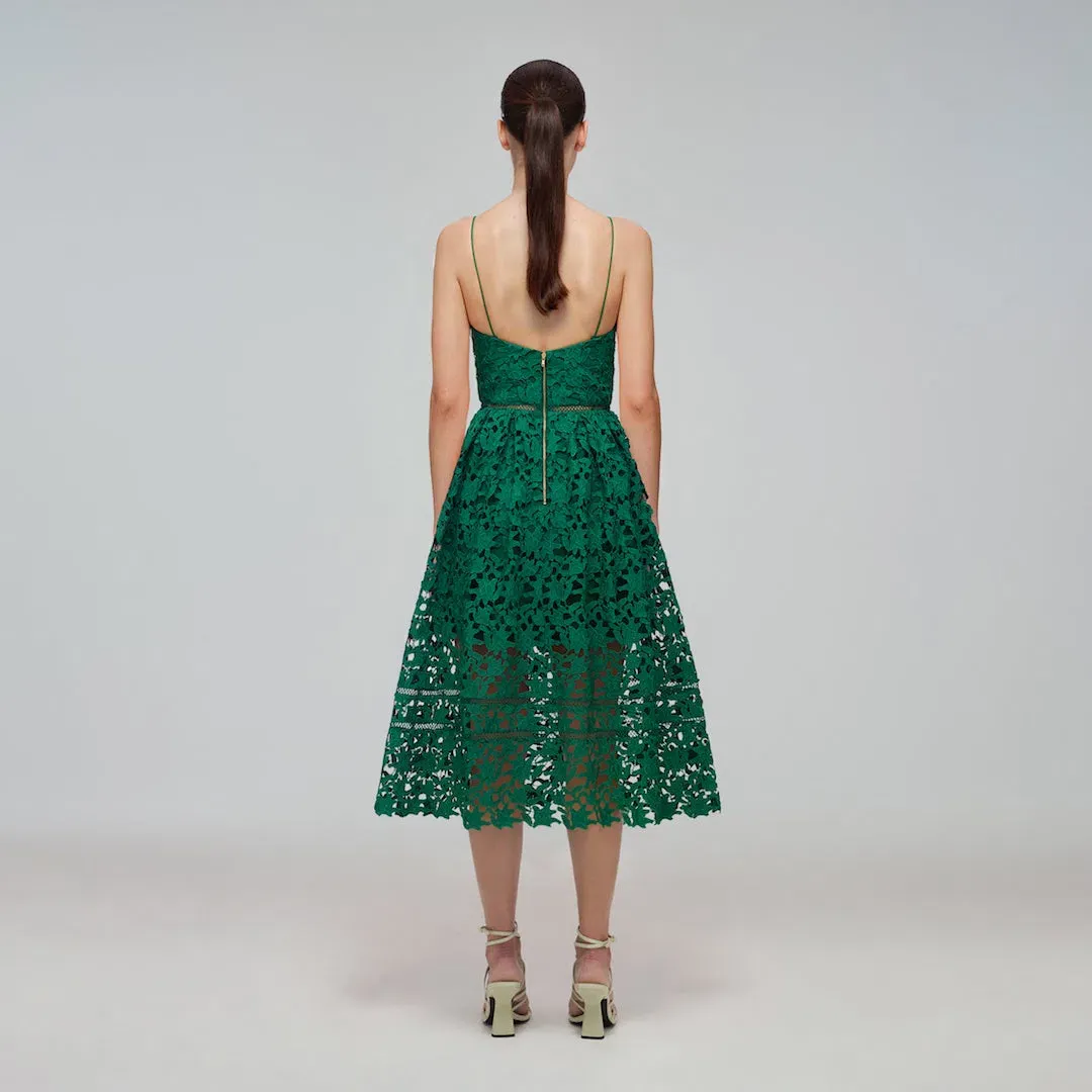 chinese dress ladies Green Rhinestone Maxi Dress  self-portrait