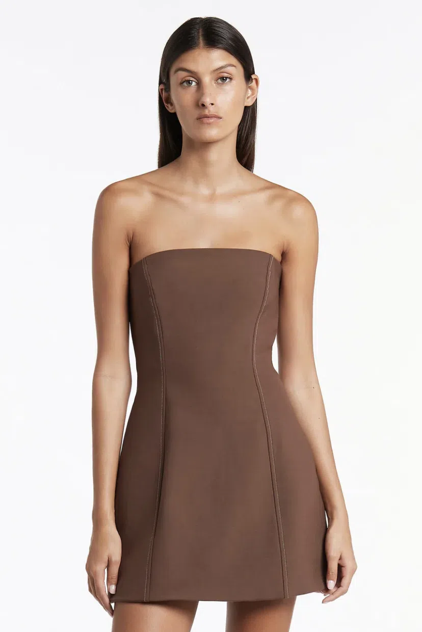 Sir the Label Adrien Strapless Mini Dress Brown Size 0 / Au 6 | The Volte
