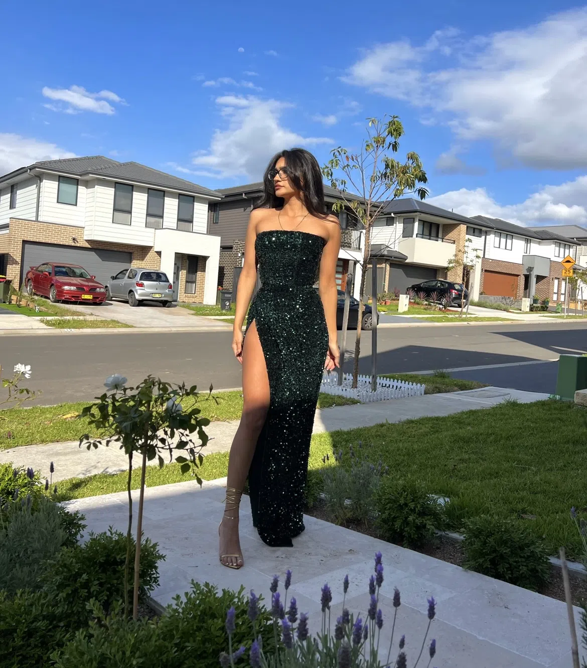 Lia Stublla Sequin Gown Emerald Green Size AU The Volte