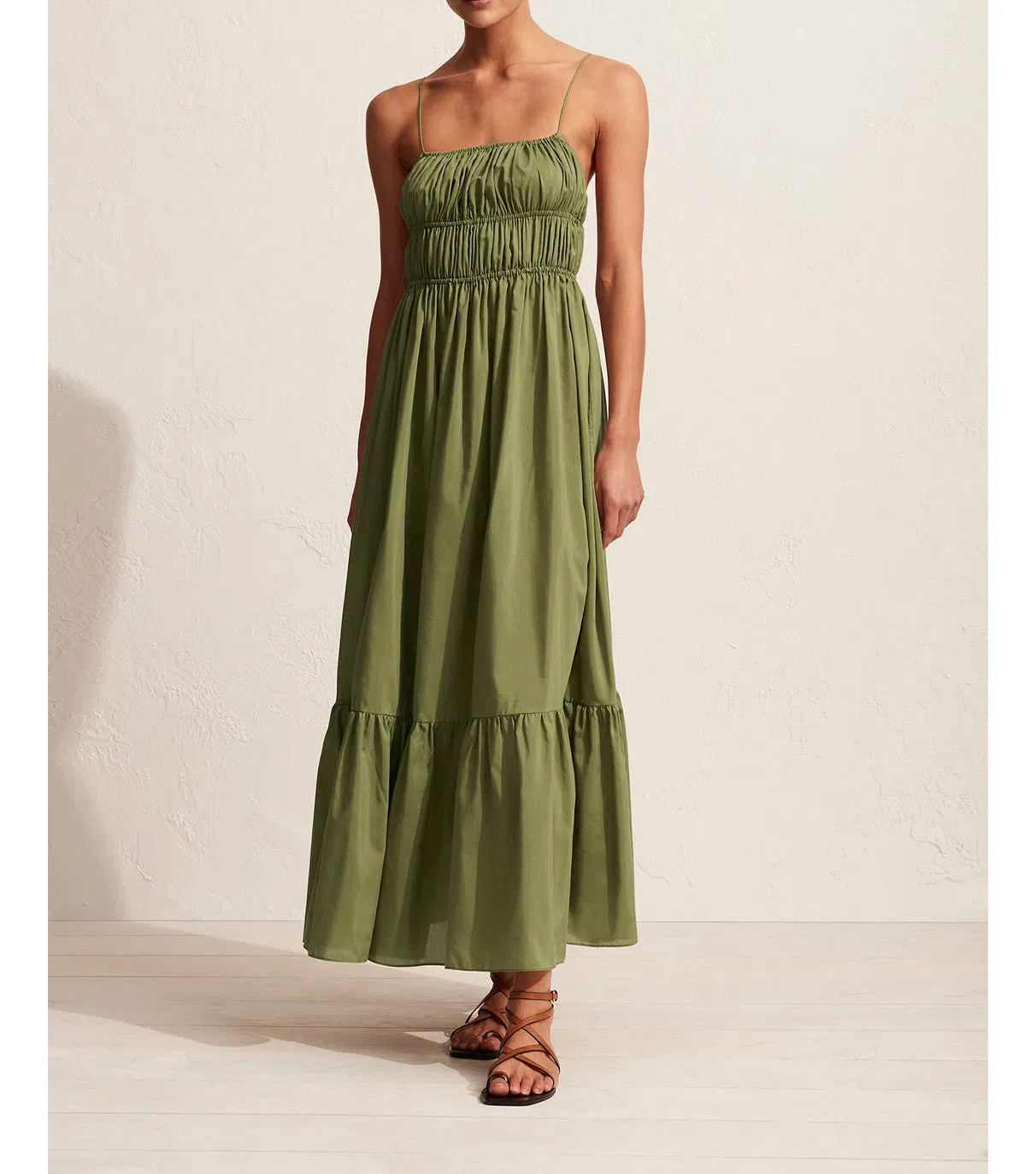 green emerald velvet dress Shirred Plunge Dress main image 0