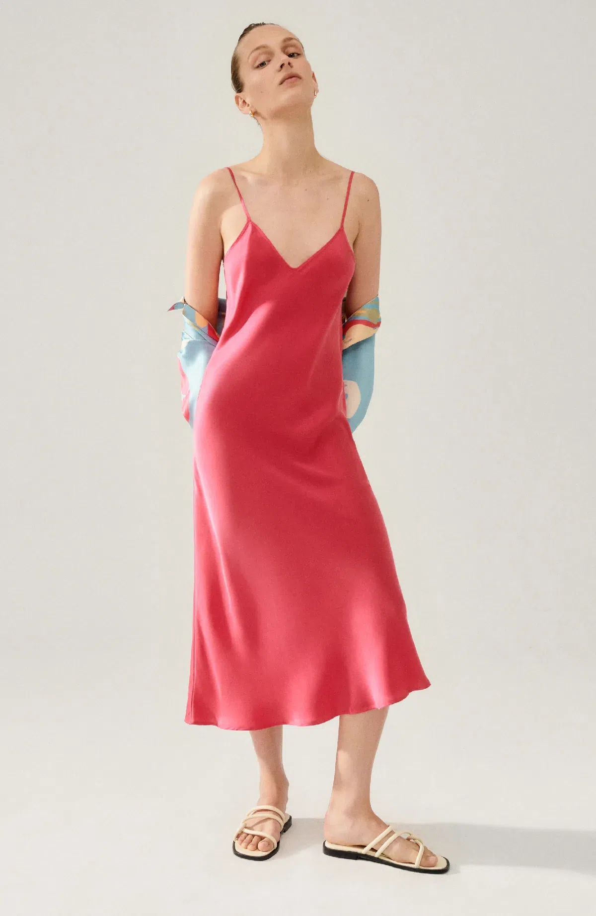 silk laundry 90s slip dress Silk Laundry 90s Slip Dress - Fibonacci Off White main image 1