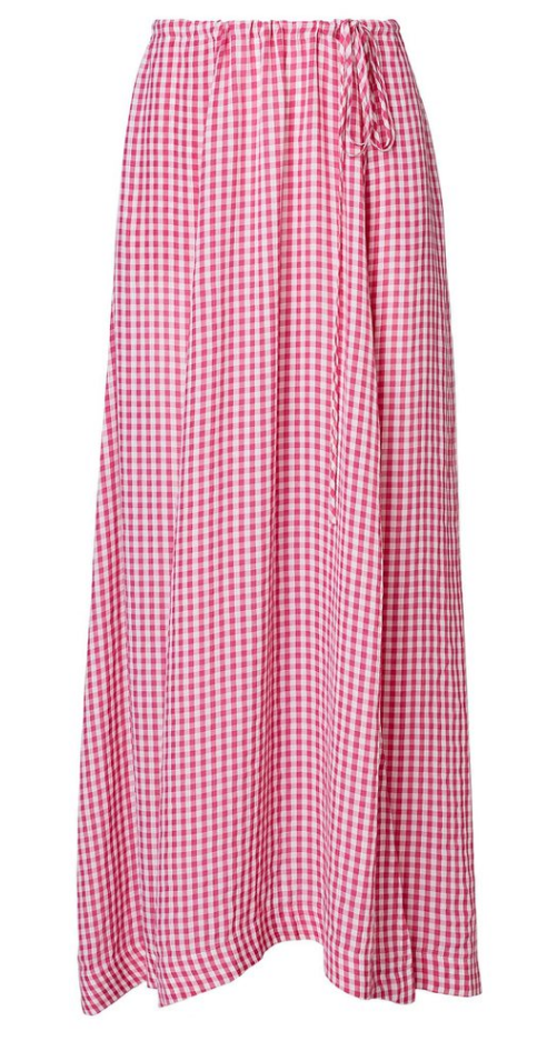 Theodore Gingham Drawcord Set (hot pink 