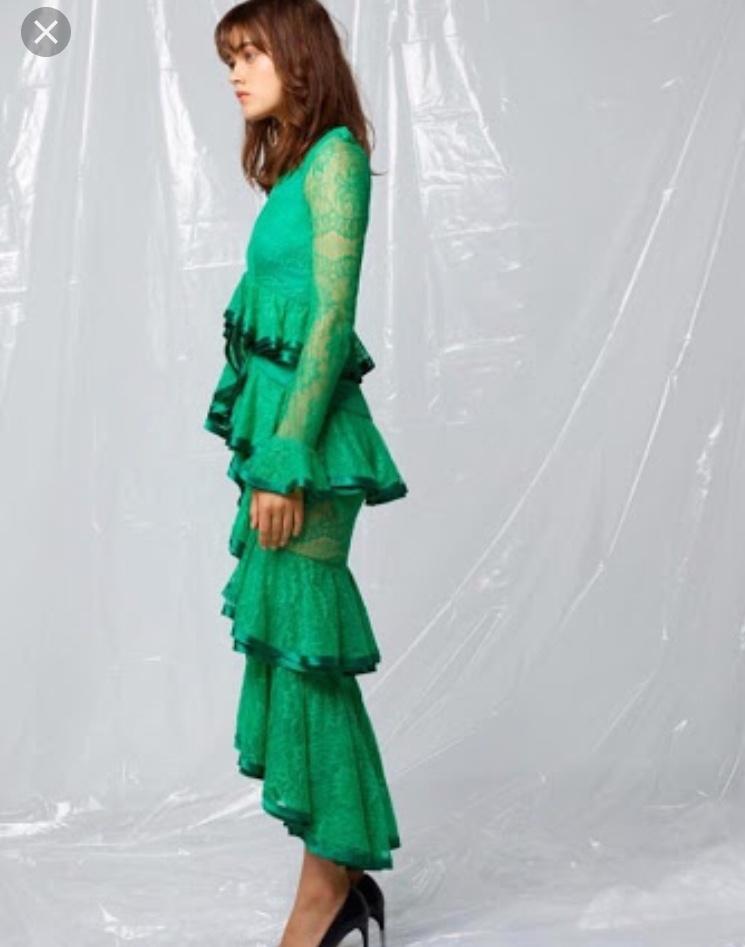 green emerald velvet dress Nicola Finetti Eliana Dress Emerald Green The Style Squad Dress Hire – the  style squad main image 1