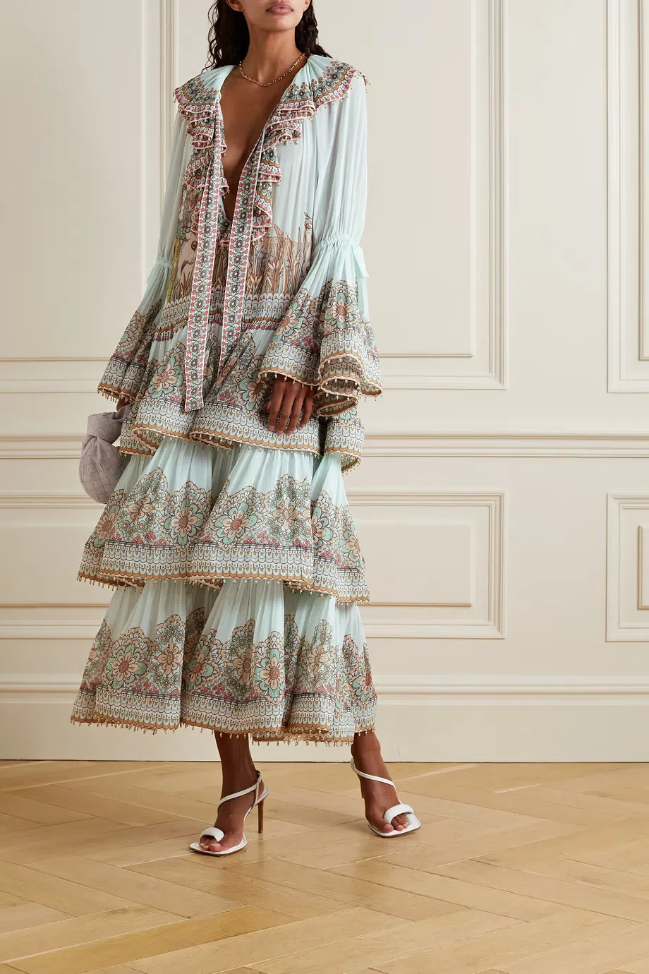 Zimmermann Kaleidoscope Gathered Midi Dress Print Size 4 / Au 16