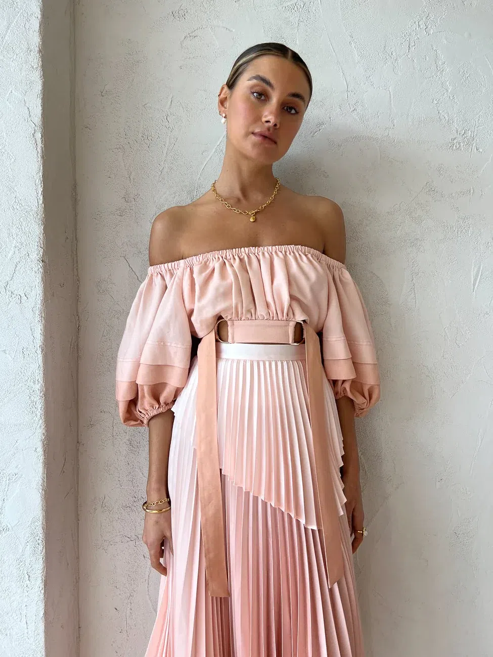 Acler Barnard Top & Skirt Set Blush Size 10 | The Volte