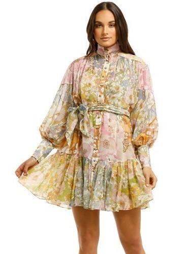 knee length dresses for ladies Zimmermann Zippy Scallop Mini Dress – EKOLUV main image 1