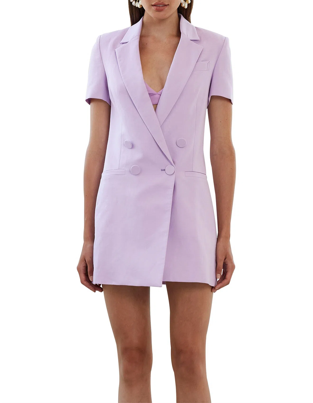 By Johnny Eden Structured Blazer Mini Dress Lilac Size 10 The Volte