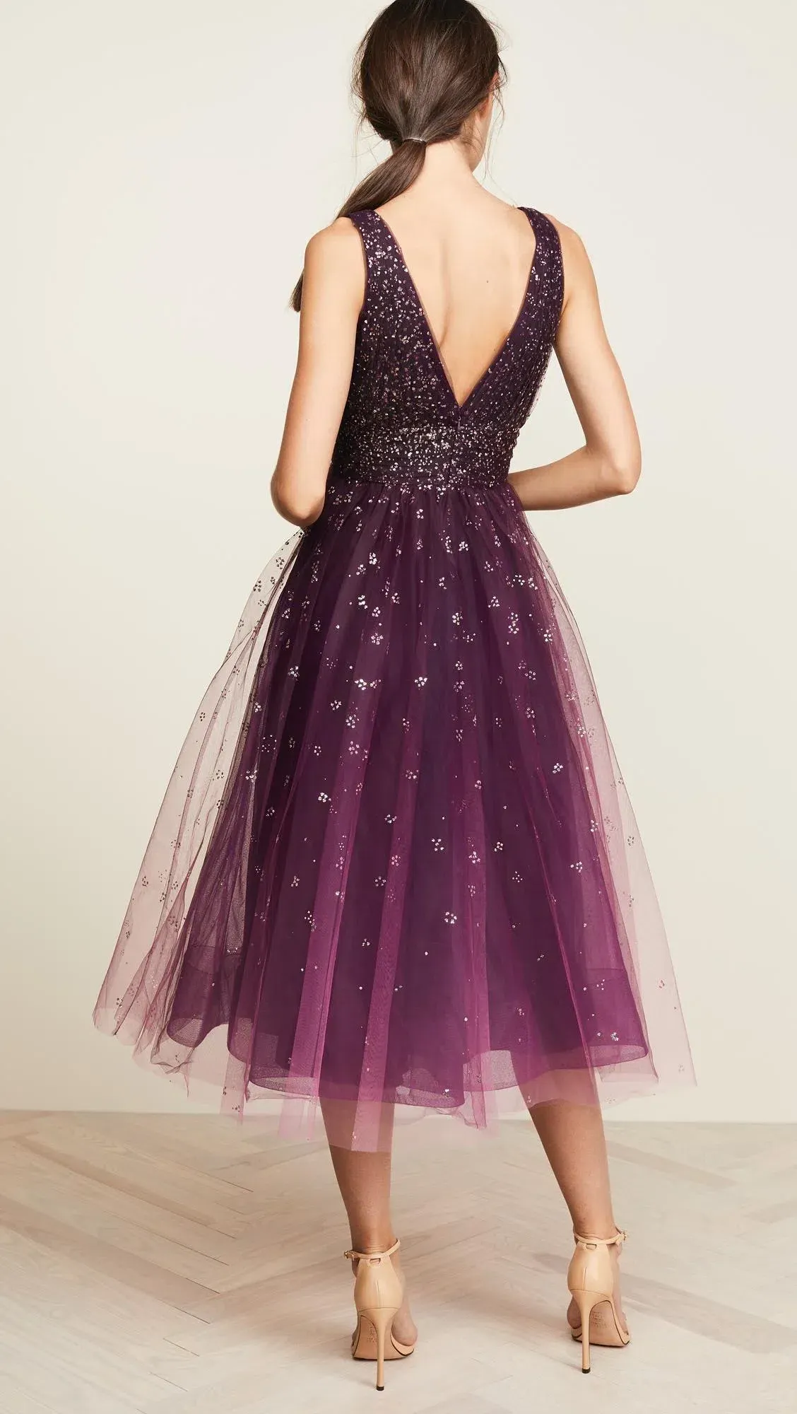 marchesa notte ombre glitter dress Marchesa Notte Ombre Embellished Tulle Gown Purple Size AU 14