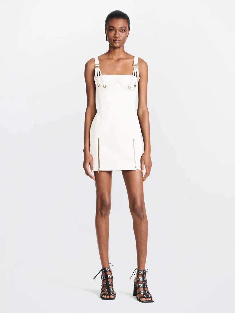 Dion Lee Fan Lace Mini Dress In White Size 8 | The Volte