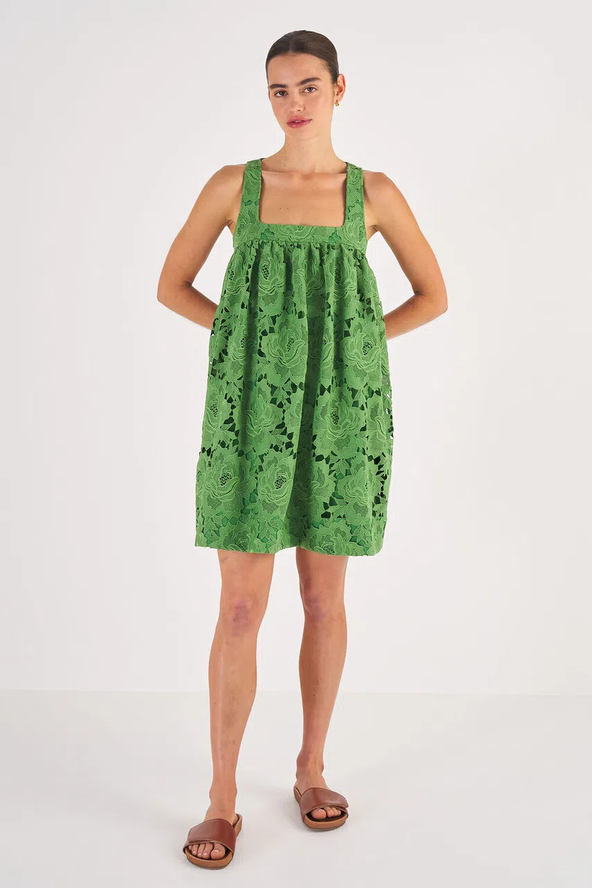 Oroton Lace Sun Dress in Garden Green Size 6 | The Volte Oroton Lace Sun Dress in Garden Green Size 6 | The Volte