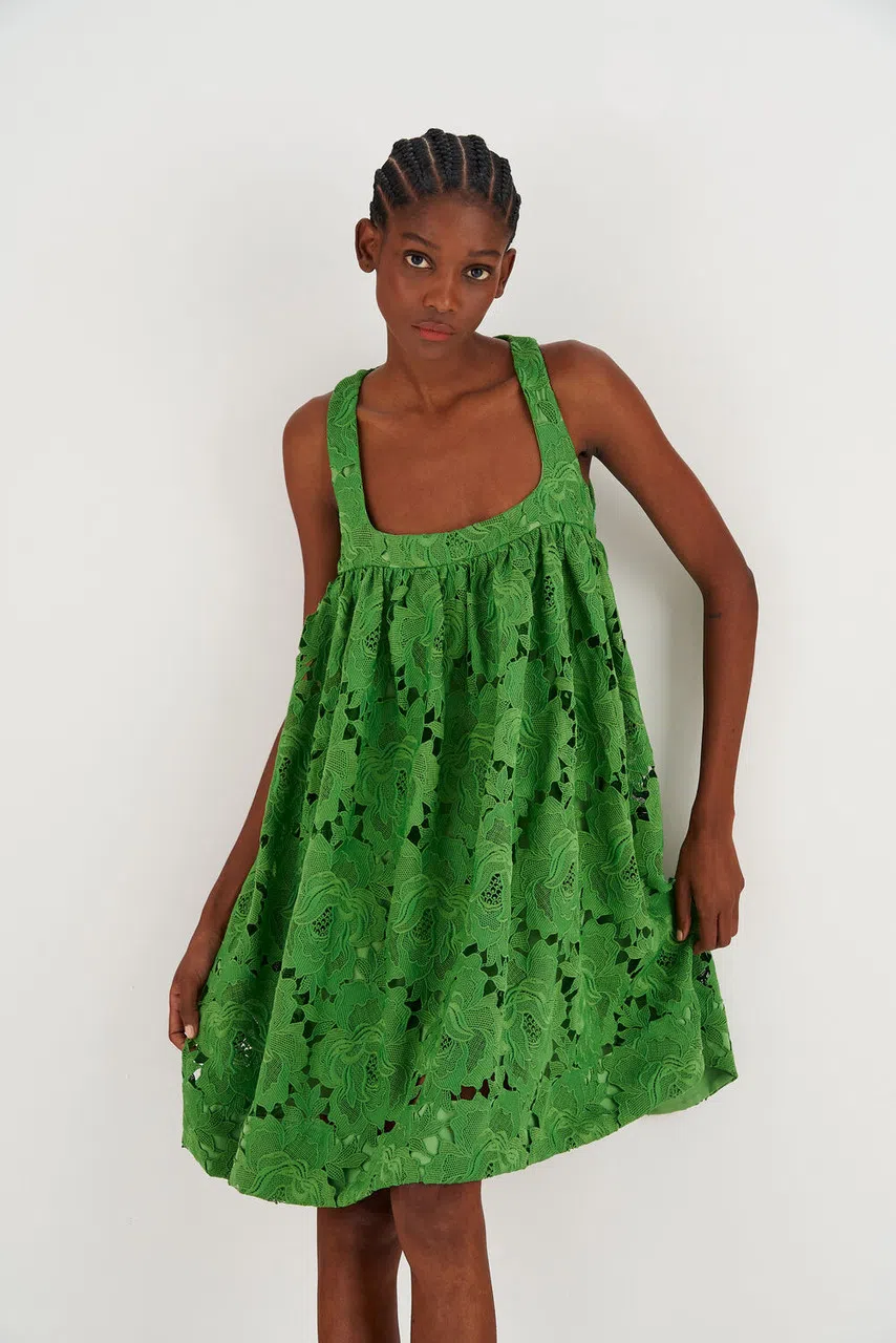 Oroton Lace Sun Dress in Garden Green Size 6 | The Volte Oroton Lace Sun Dress in Garden Green Size 6 | The Volte