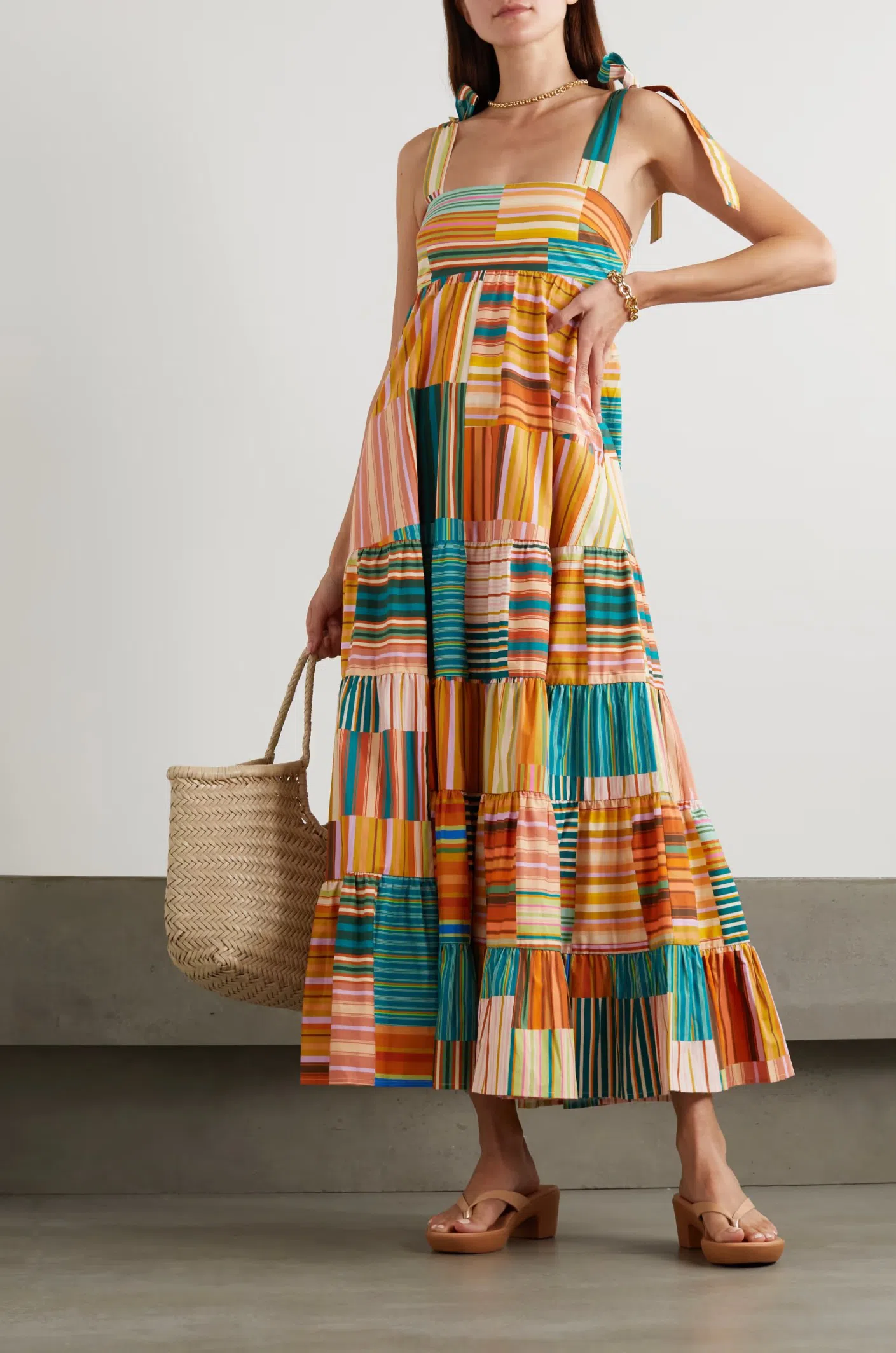 Alemais Sloane Tiered Midi Dress Multi Size 14 | The Volte
