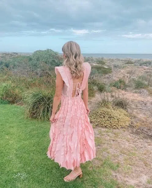 Aje Hybrid Midi Dress in Rose Pink Size AU 10 | The Volte