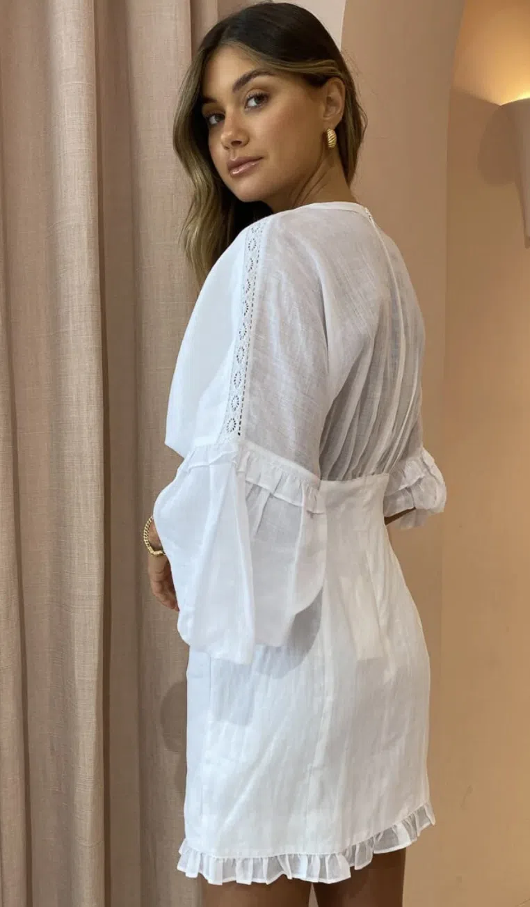 Joslin Taylor Linen Ramie Mini Dress In Optical White Size 6 | The Volte Joslin Taylor Linen Ramie Mini Dress In Optical White Size 6 | The Volte
