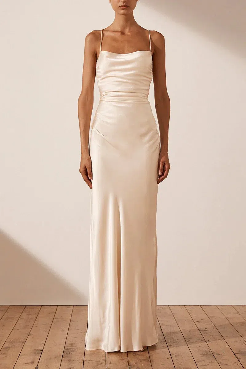 House Of CB Amore Vintage Cream Dropped Waist Midi Dress Cream Size XS / AU  6 | The Volte