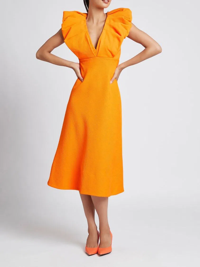 Sheike Charlize Midi Dress Orange Size 6 | The Volte
