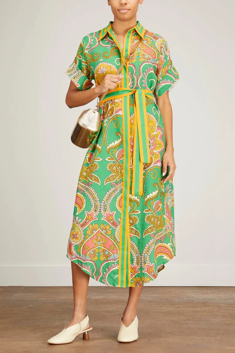 Alemais Marion Shirt Dress Green Size AU 8 | The Volte