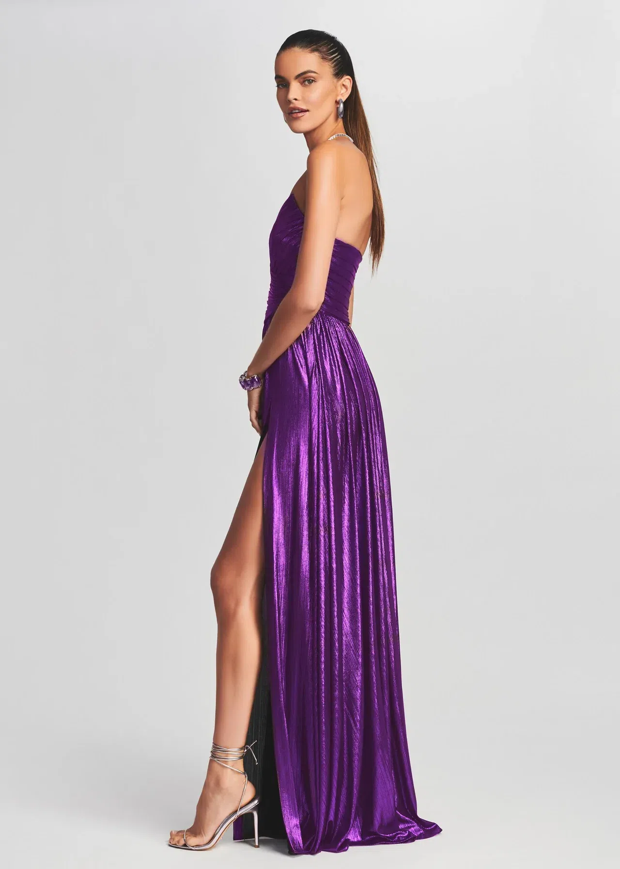 strapless open back dress Burgundy Floor Length Dress | Waldorf Dress