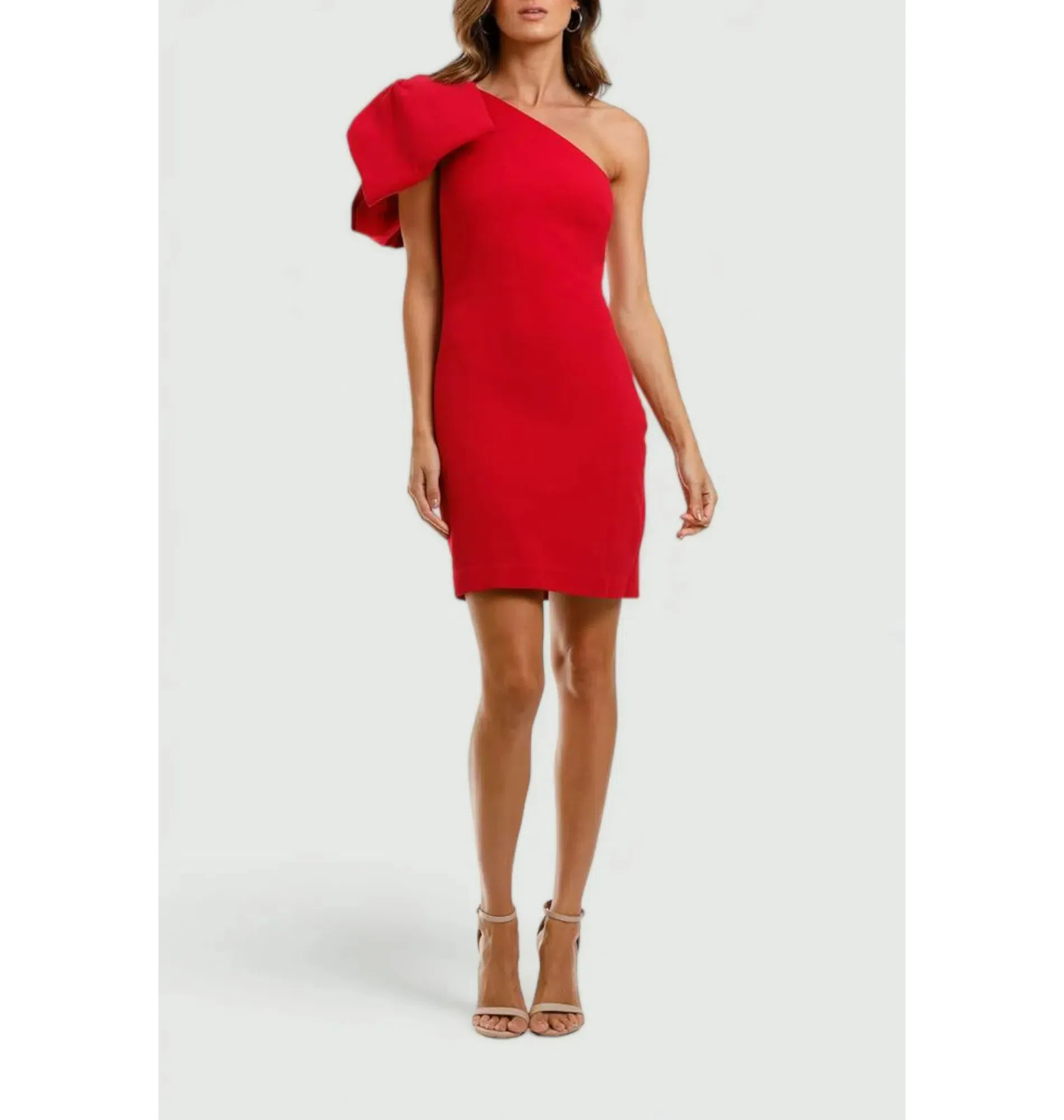 Shona Joy Clemence High Neck Midi Dress Red Size 12 | The Volte