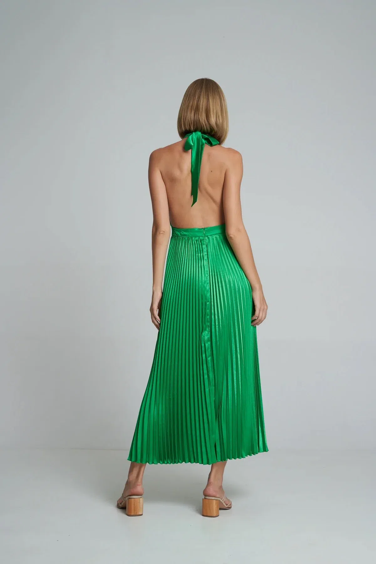 linen midi dress green Midi linen dress BOHOL in Green main image 0