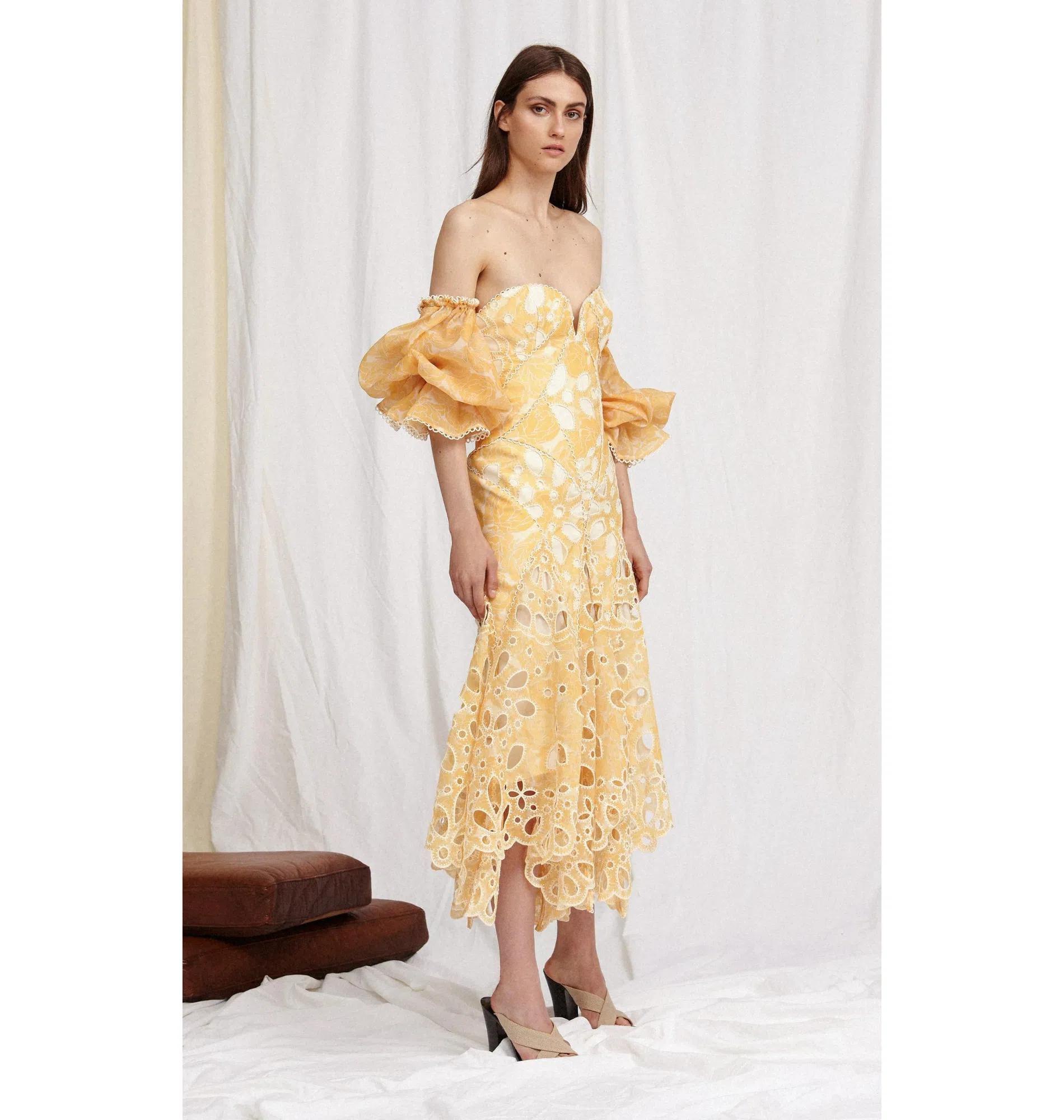 astr wildflower ruffle cutout midi dress Floral Ruffle Pleated Midi Dress