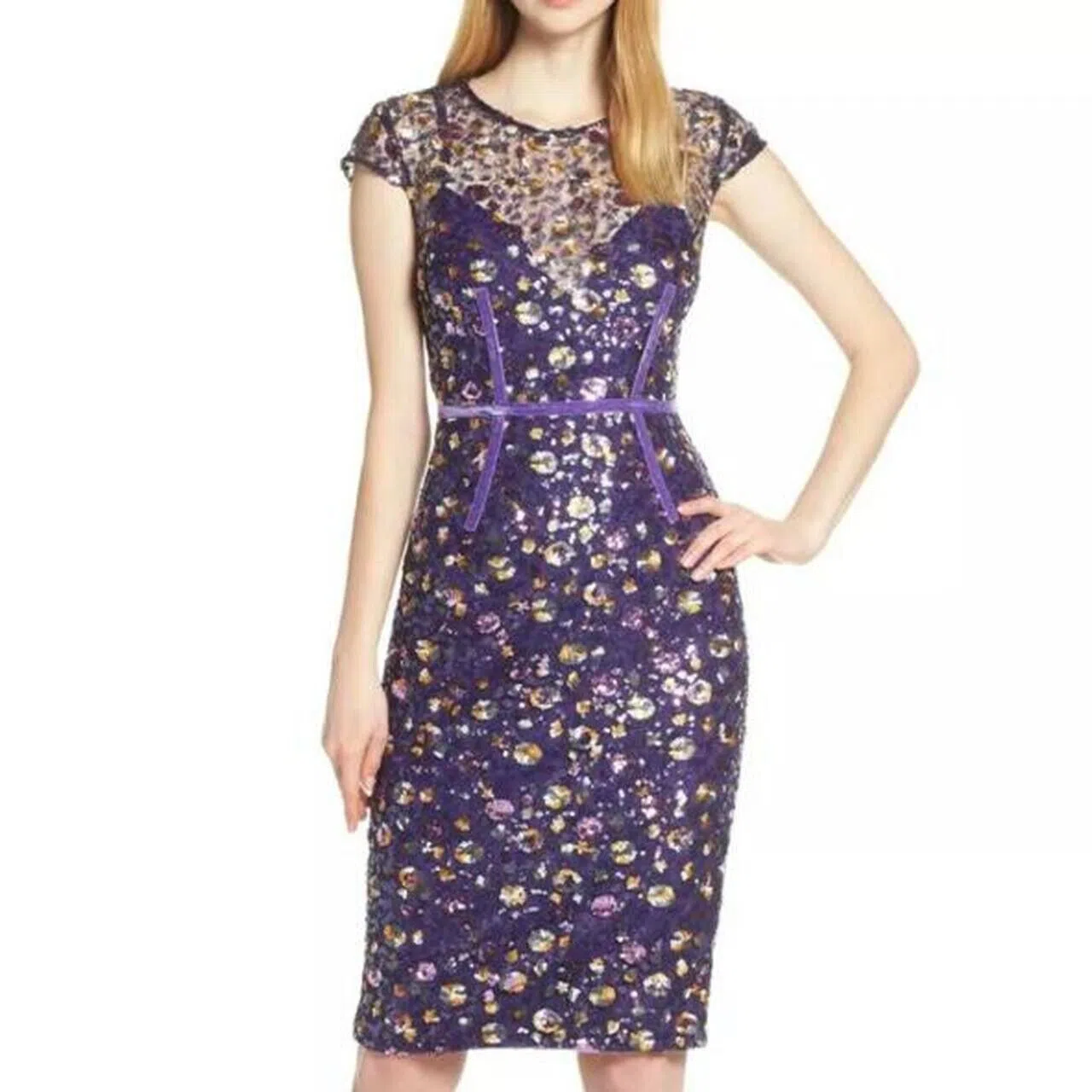 Rebecca Vallance Dahlia Mini Dress Purple Size The Volte