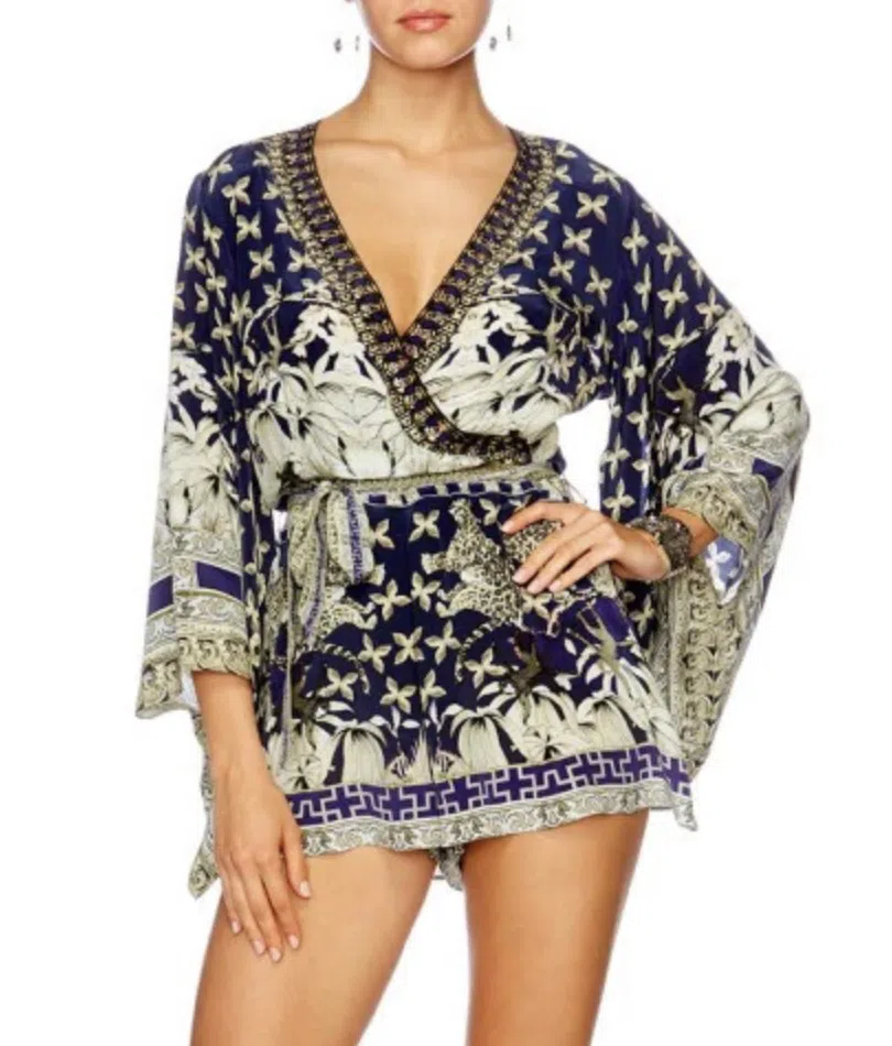 Camilla A Little Past Twilight Kimono Sleeve Playsuit Print Size XS