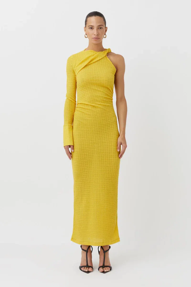 Camilla And Marc Cypress Midi Dress Yellow Size Au 10 The Volte