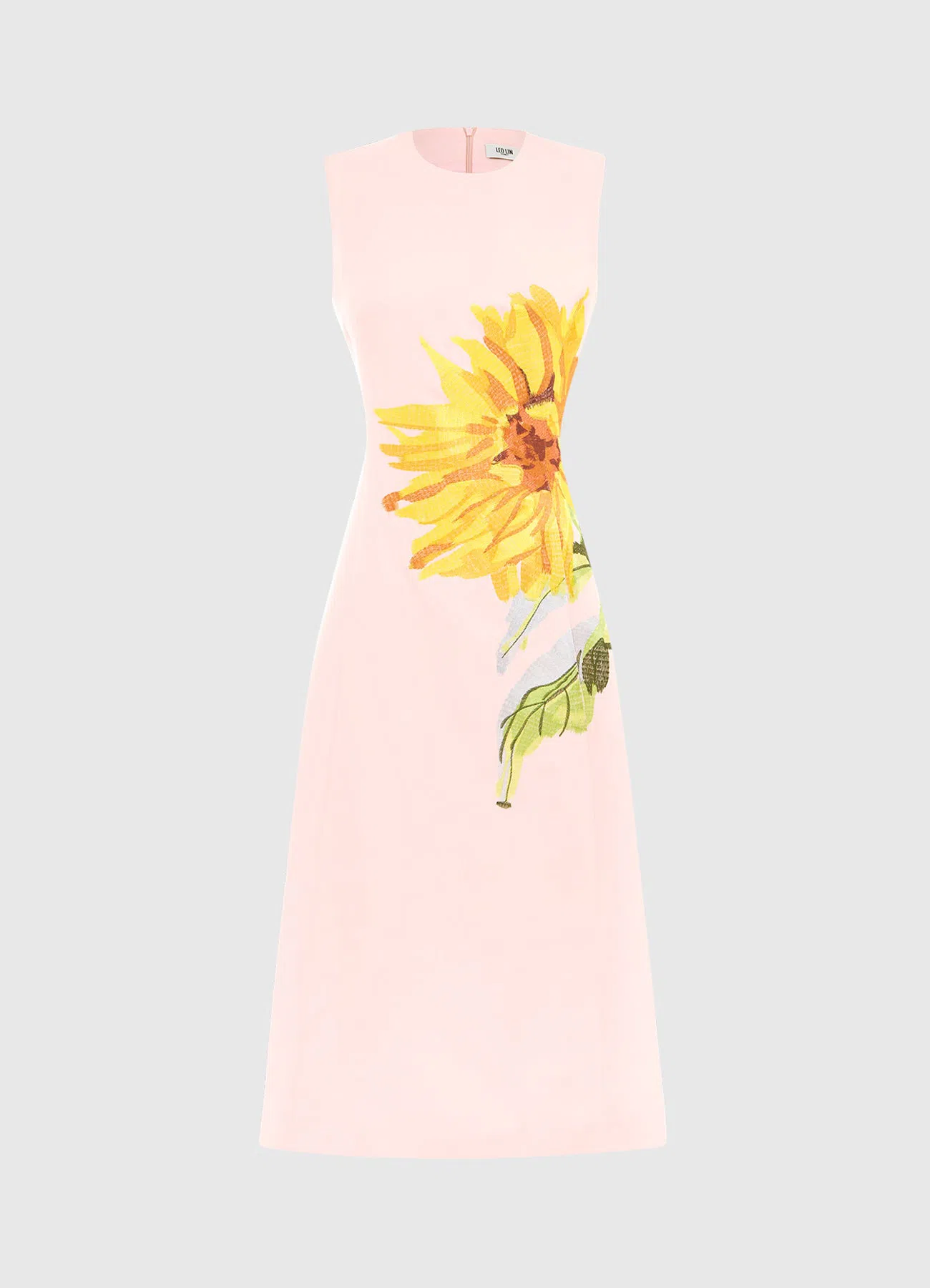 Leo Lin Cleo Sleeveless Midi Dress Sunflower Print in Pink Size 10 | The Volte Leo Lin Cleo Sleeveless Midi Dress Sunflower Print in Pink Size 10 | The Volte