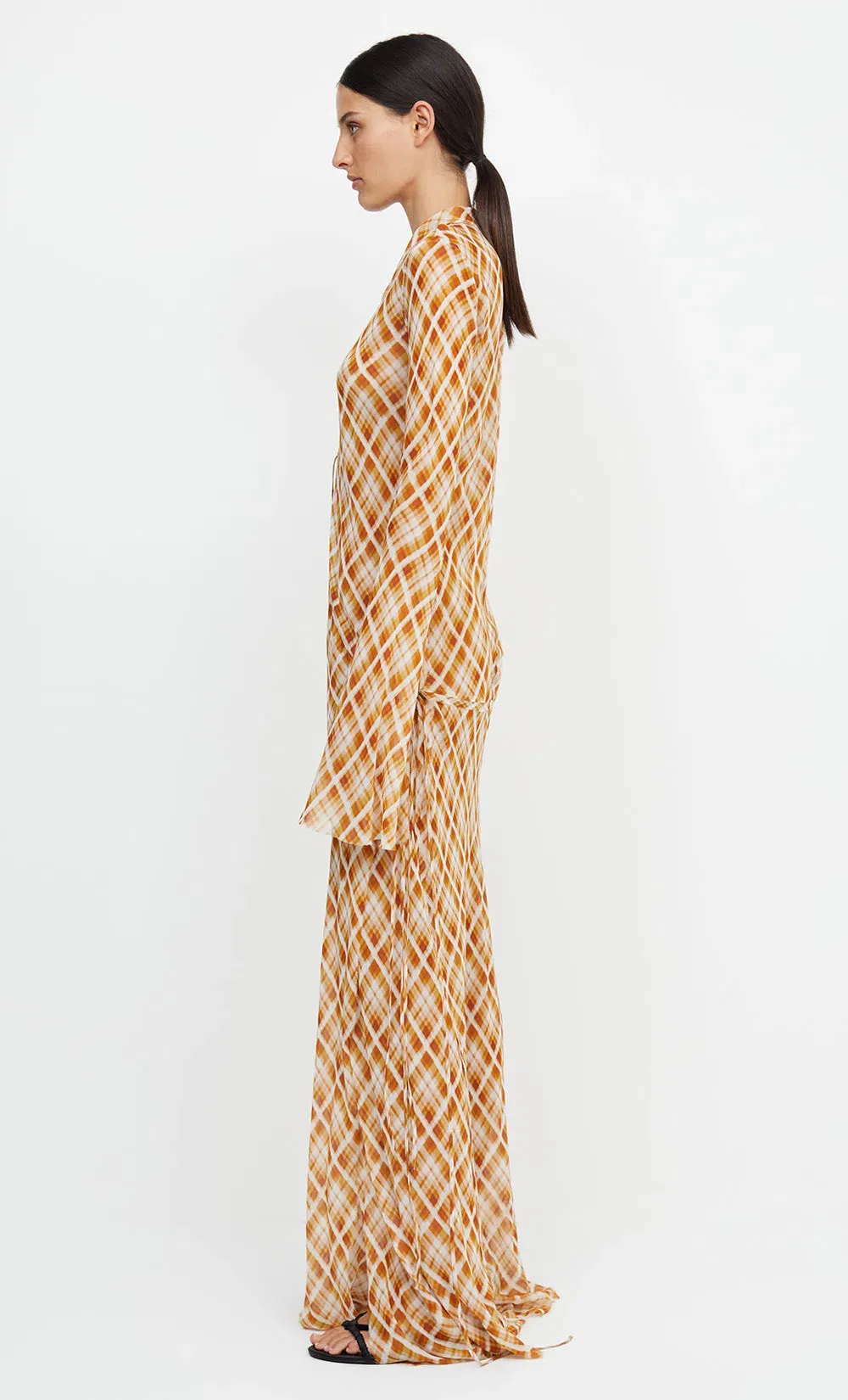 knee length dresses for ladies Blaine Long Sleeve Maxi Dress - Butter Cream main image 0