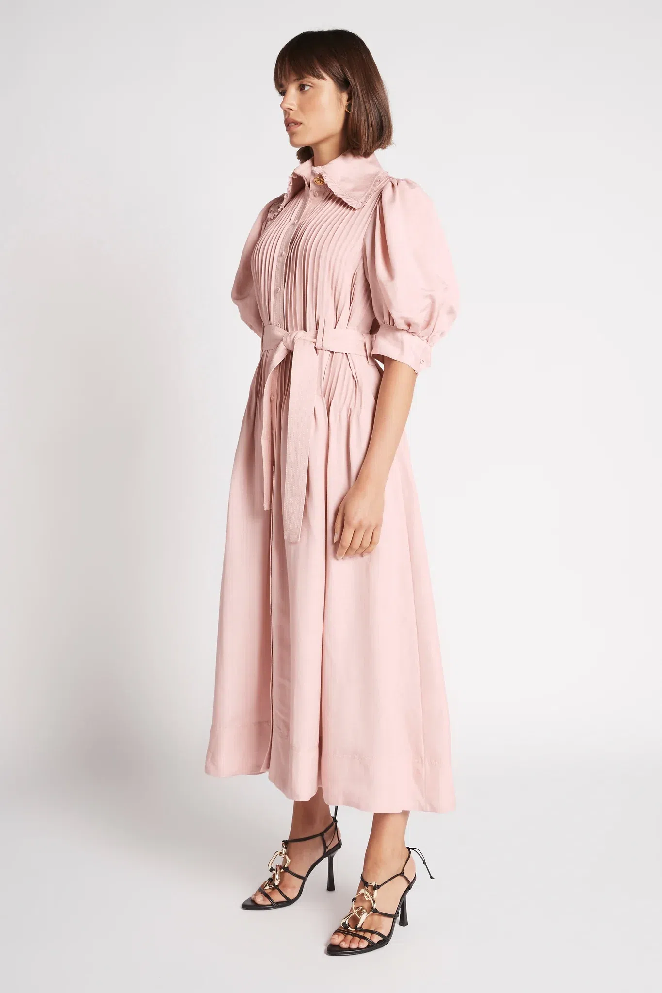knee length dresses for ladies Aje Madeleine Belted Midi Dress Ivory Size 12