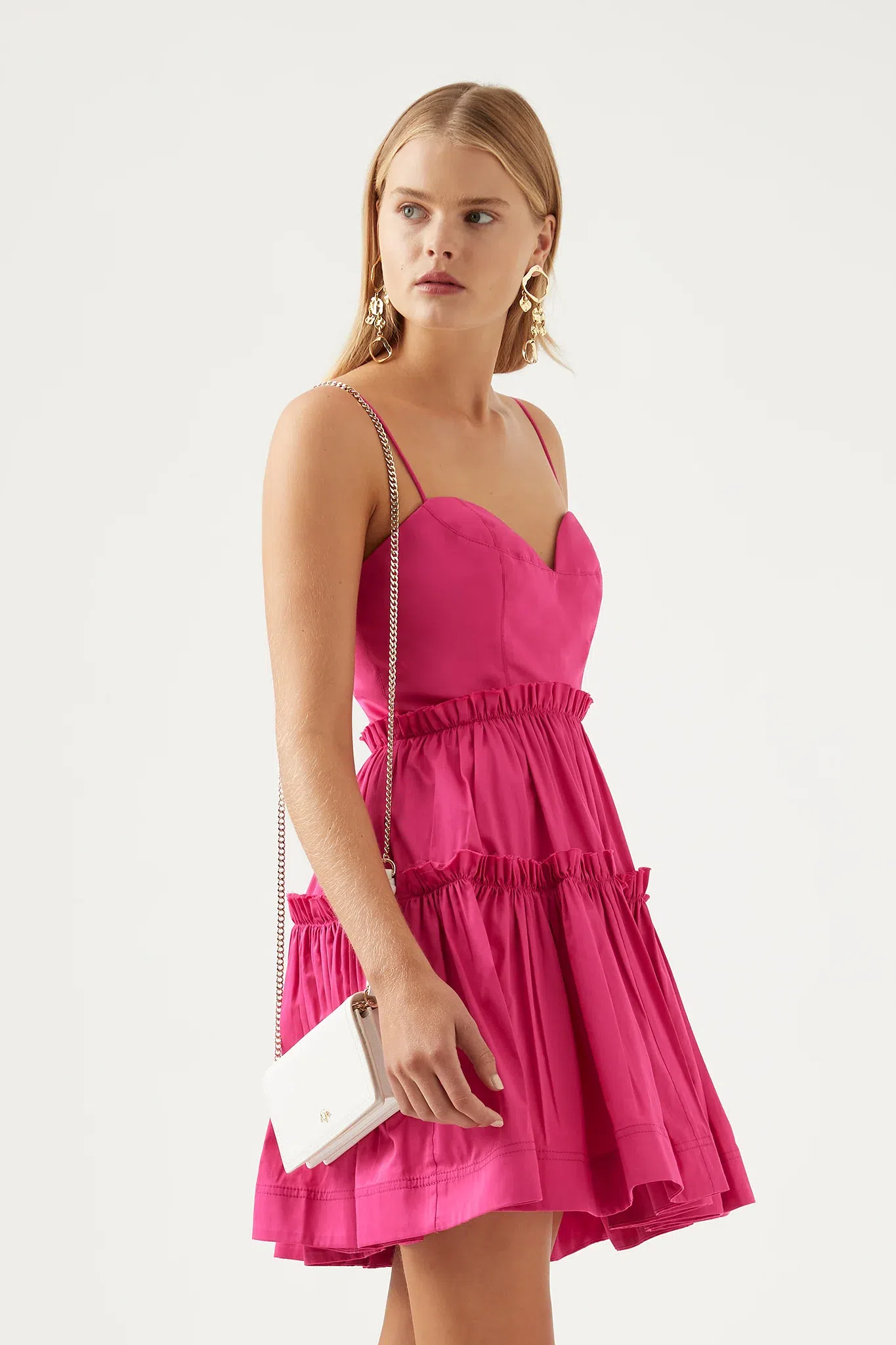 Aje Maya Tiered Mini Dress Pink Size 8 / S | The Volte