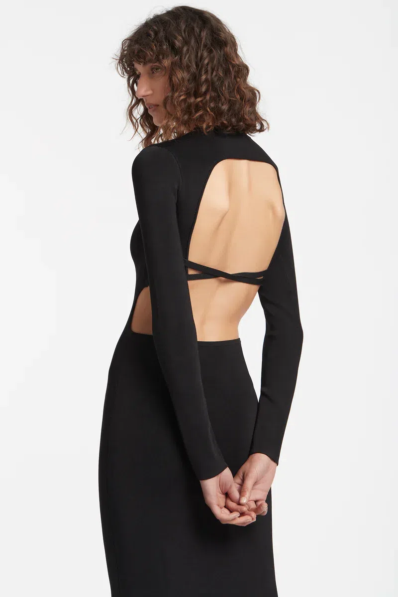 Sir the Label Georges Open Back Maxi Dress Black Size 6 | The Volte