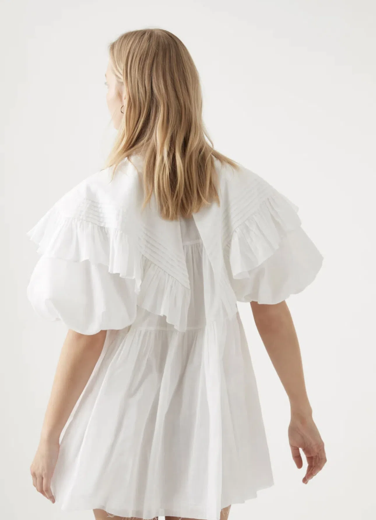 AJE Pablo Bib Smock Mini Dress Ivory Size 10 | The Volte AJE Pablo Bib Smock Mini Dress Ivory Size 10 | The Volte
