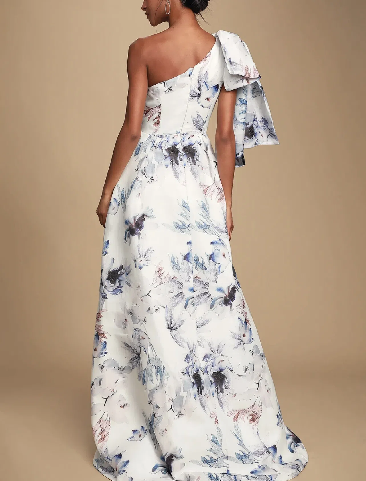 Bariano Josephine One Shoulder High Low Gown Floral Size 6 | The Volte