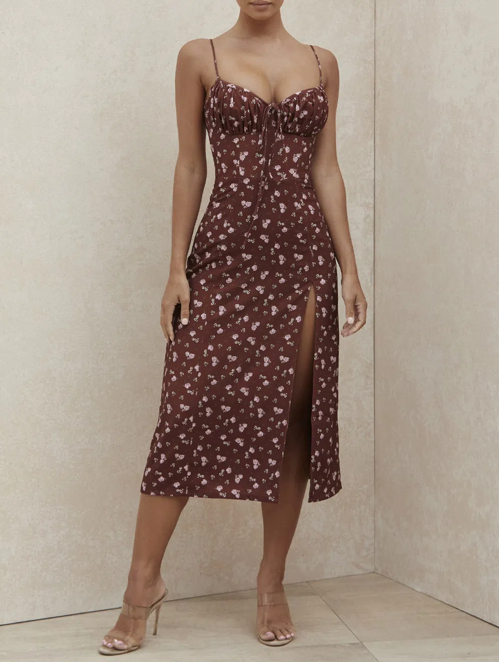 House of CB Carina Bustier Midi Dress Floral Size 6 The Volte