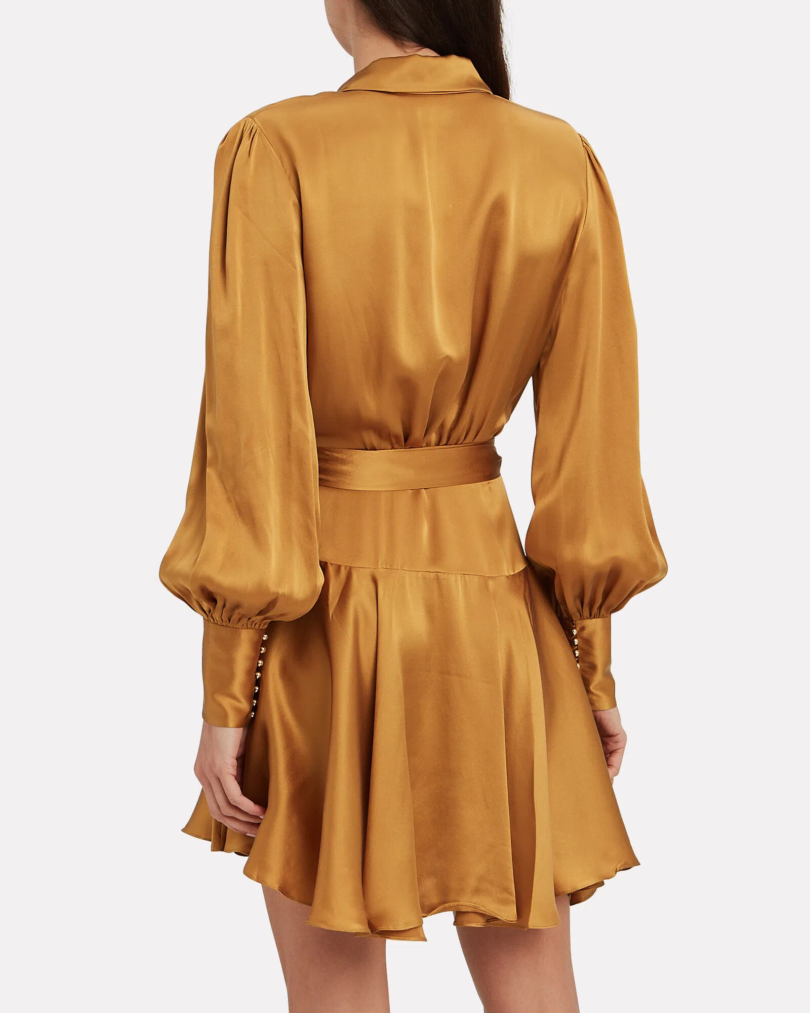 Zimmermann Silk Wrap Mini Dress Gold Size 0 AUS 8 | The Volte