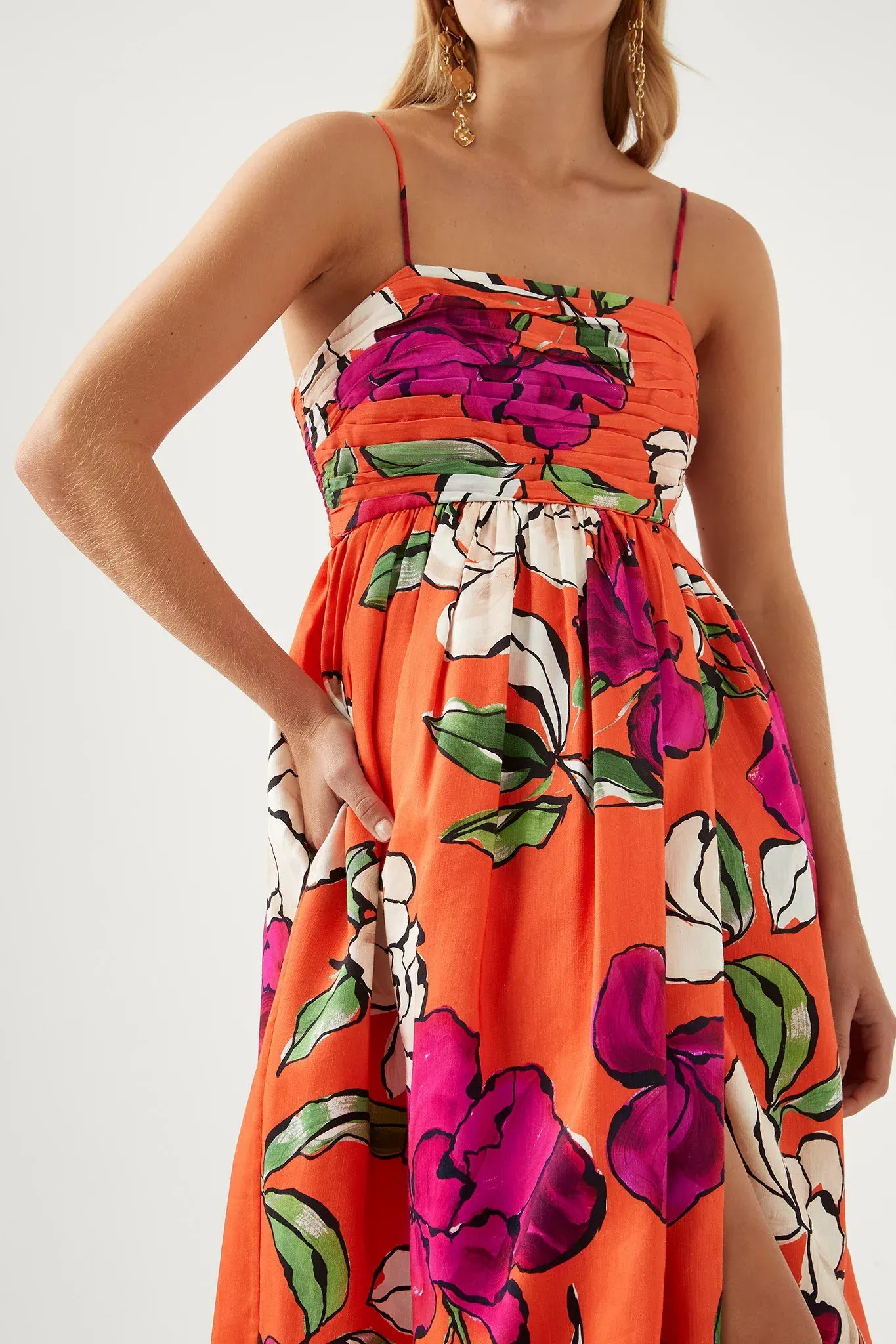 aje orange floral dress Aje Isla Floral-detail Mini Dress
