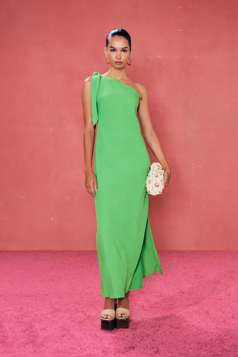 Cult Gaia Kamila Asymmetric Maxi Dress Green Size M / Au 10 | The Volte