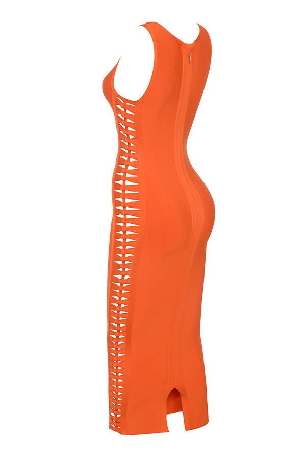 House of CB Martinique Midi Dress Orange Size The Volte