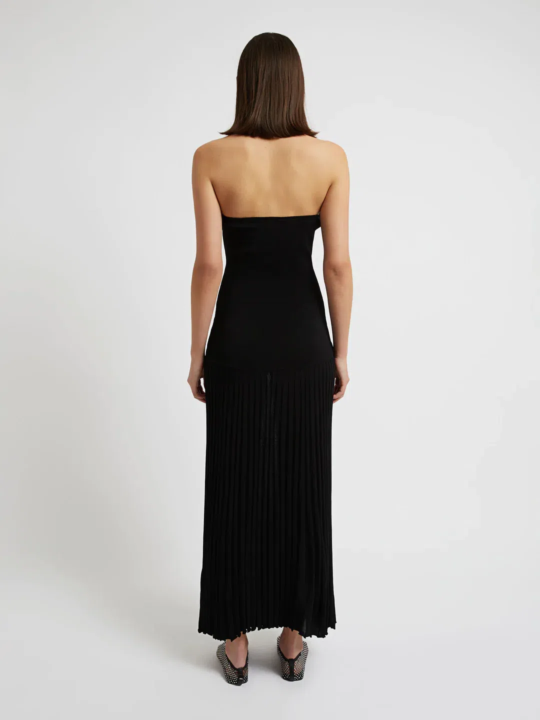 strapless open back dress ISSEY MIYAKE PLEATS PLEASE Size L Blue Green Polyester Pleated Sleeveless  Dress – Sui Generis Designer Consignment