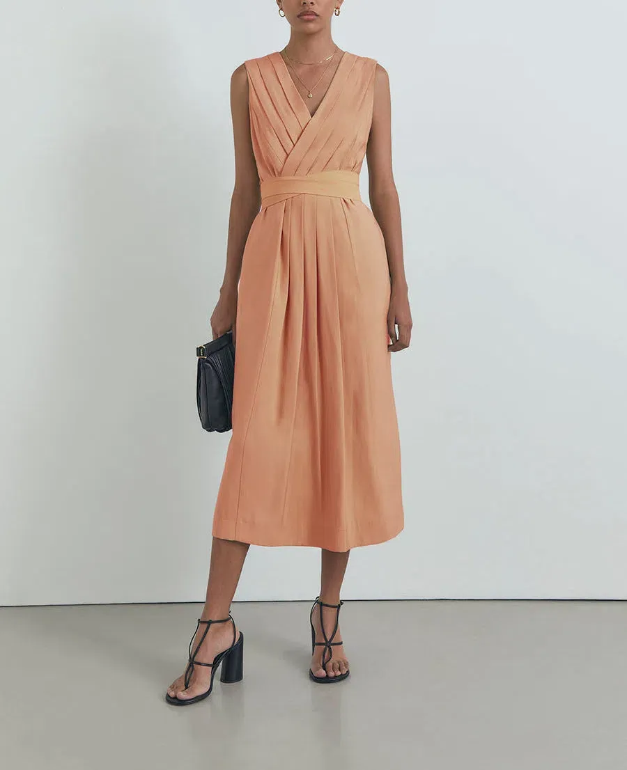 la lune asymmetrical gathered maxi dress desert rose Shona Joy - AU 6 parent_sku:785507_001 LENZING ECOVERO viscose fibres Size-US:26 CHOSMO Orange Ball Gown,