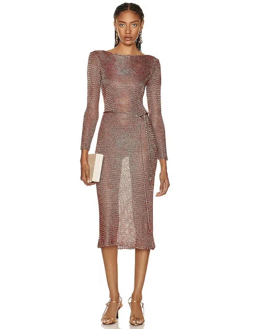 House of CB Faye Chocolate Satin Corset Midi Dress Brown Size 8 | The Volte