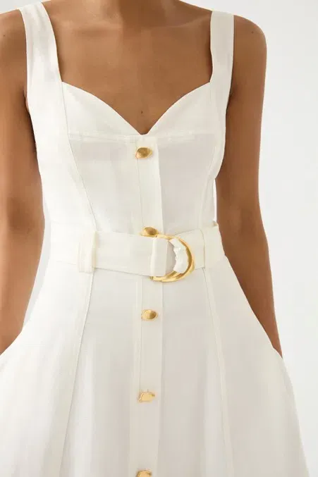 aje clay belted mini dress Clay Belted Mini Dress-WILLOW GREEN / 4