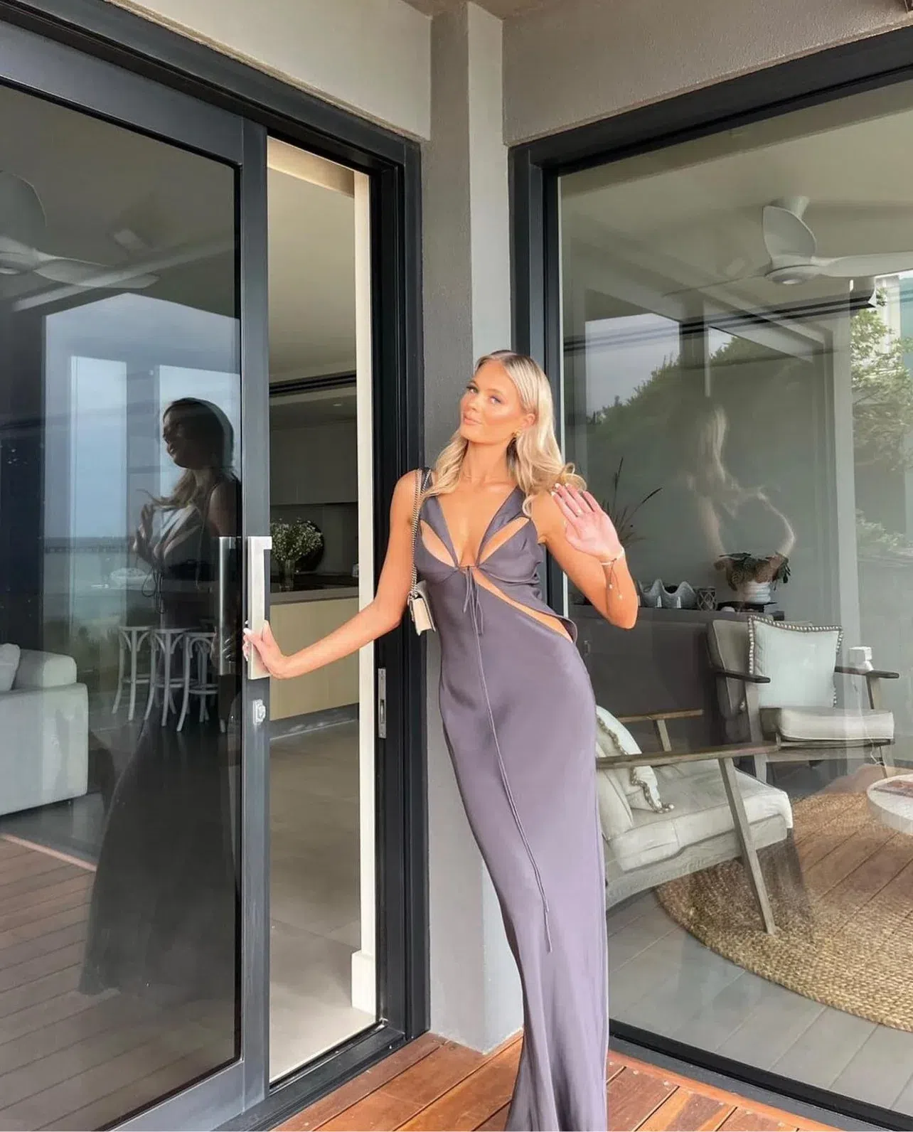 Christopher Esber Triquetra Contoured Tank Dress Grey Size The